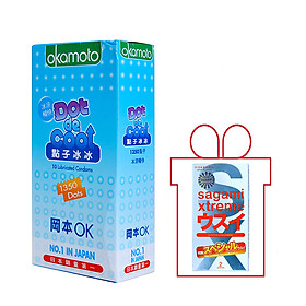 Bao Cao su Okamoto Dot de Cool Gai Lạnh Hộp 10 Chiếc Nhật Bản + Tặng 1 Bao Cao Su Sagami Xtreme Super Thin Siêu Mỏng 0,03 mm Hộp 2 Chiếc Nhật Bản mylovestore
