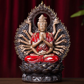 Hình ảnh Tượng Quan Âm Thiên Thủ Thiên Nhãn gốm Tử Sa cao cấp - Tượng Quan Âm Nghìn Tay Nghìn Mắt - Phật bản mệnh tuổi Tý