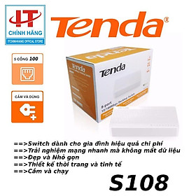 Switch chia mạng Tenda 8 cổng S108 - Hàng Chính Hãng