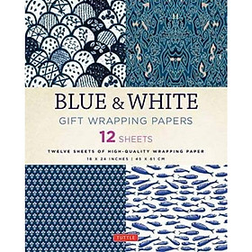 Hình ảnh sách Blue And White Gift Wrapping Papers