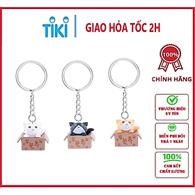 Combo 3 Móc Khóa Mèo Con Ngồi Hộp Đáng Yêu