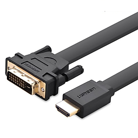 Dây cáp chuyển đổi HDMI sang DVI-D (24+1) dây dang dẹt dài 2M UGREEN HD106 30106 - Hàng chính hãng