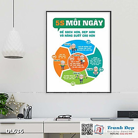Mua Tranh động lực trang trí phòng làm việc - 5s mỗi ngày để sạch hơn - DL636