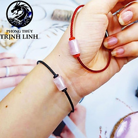 VÒNG TAY LU THỐNG HỒNG VUÔNG DÂY THÉP CAO CẤP