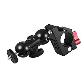 25mm Rod Clamp with Articulating Friction Arm Monitor Mount 360° Freely Rotating with 1/4