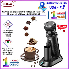 HÀNG CHÍNH HÃNG - Máy xay hạt cà phê chuyên nghiệp Single Dose, tích hợp 36 chế độ xay. Thương hiệu Mỹ cao cấp HiBREW-G5