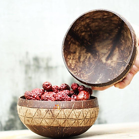 Tô gáo dừa khắc hoa văn Cas[ Cas Pattern Coconut Bowl]
