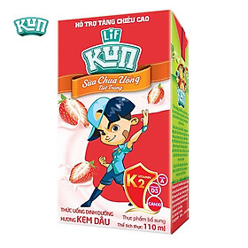 KUN_Sữa Chua Uống Hương Kem Dâu Thùng 48 Hộp x 110ML