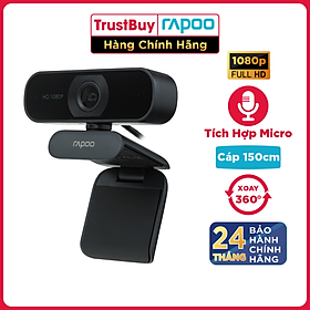 Webcam FullHD 1080p Micro Khử Ồn Kép RAPOO C260 - Hàng Chính Hãng