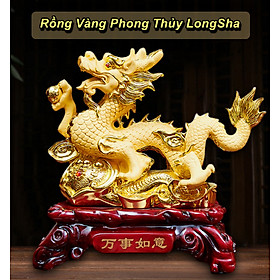 Tượng Rồng Vàng Phong Thủy Trang Trí Nhà Cửa (Quà Tân Gia, Quà Khai Trương) - Home Decor Furniture