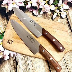 Mua DaoThái Seki Nhật Bản - Dao thái thịt  gọt hoa quả cán 100% gỗ tự nhiên  chống trơn trượt.