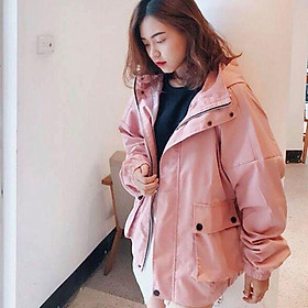 Áo khoác kaki nút phom rộng túi hộp, hình thật qh006