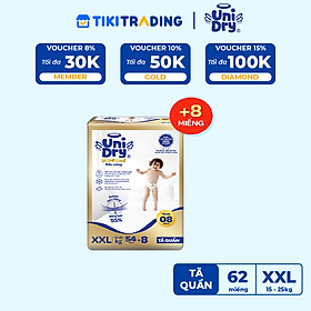 Tã quần Unidry G3X Supreme siêu mỏng size XXL - 54+8 miếng