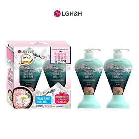 Combo 2 Kem đánh răng dạng vòi Bamboo Himalaya Pink Salt Pumping Ice Calming Mint Hương Bạc Hà Mát Lạnh 285gx2