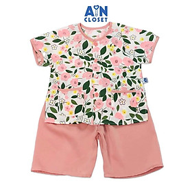 Bộ quần áo bà ba lửng Hoa Đăng tiêu hồng tơ - AICDBGCJFYVZ - AIN Closet