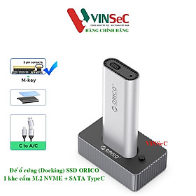 Mua Đế ổ cứng (Docking) SSD ORICO 1 khe cắm M.2 NVME + SATA TypeC - Hàng Chính Hãng