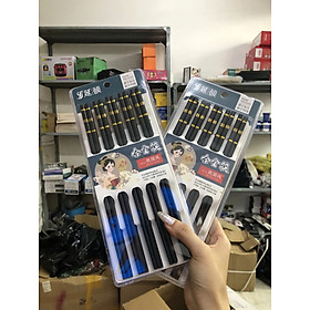 Set 10 đôi đũa 3 sọc đen kháng khuẩn, đũa nhựa chống nấm mốc, chịu nhiệt tốt, an toàn cho người sử dụng