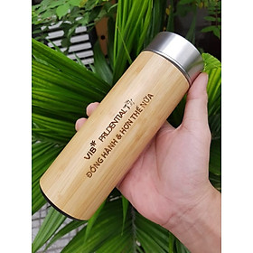 Mua Bình nước giữ nhiệt vỏ tre- Khắc tên  logo  hình ảnh theo yêu cầu tại Hà Nội