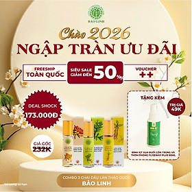 Dầu Lăn Sâm Thảo Dược Bảo Linh 10ml - Xoa bóp, massage giảm đau đầu, nhức mỏi, giảm căng thẳng