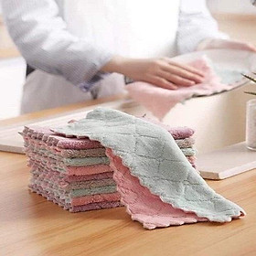 Mua COMBO 50 khăn lau chùi 2 mặt  khăn lau bếp  khăn lau bát đĩa bàn ghế  thấm hút nước tốt  không bị xù lông - Yumeshop94