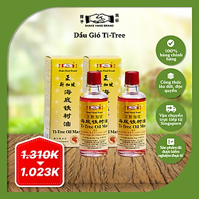 [Combo 2] Dầu gió Singapore Shake Hand Ti-Tree chiết xuất cây trà hỗ trợ các vấn đề da như nấm, chàm, vảy nến & mùi hôi chân (46ml x2)