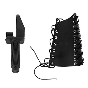 Archery Recurve Bow Longbow Lace-up Arm Guard Protector With Arrow Rest Black Hunting Accessories