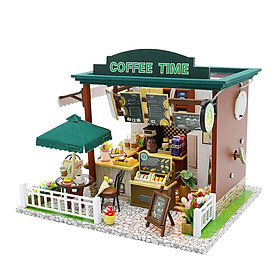 Nhà búp bê Ngôi nhà thu nhỏ lắp ghép Coffee Time