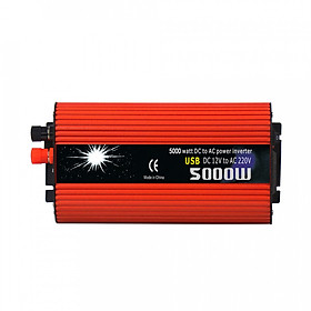 Bộ Chuyển Đổi Nguồn Điện Trên Xe Hơi DC 12V Sang AC 220V Hỗ Trợ 2 Cổng USB (5000W)