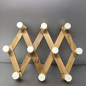 Mua Móc Xếp Treo Quần Áo Gỗ Cao Su tự nhiên( Ngang 50 kéo dài 73cm Cao25 cm Sau  7cm KH7611