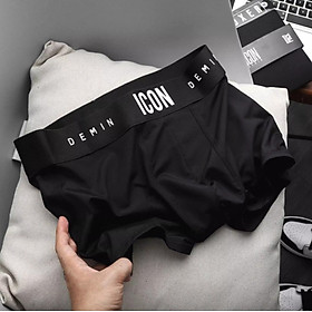 Combo hộp 4 quần lót nam boxer thun lạnh icon demin, quần sịp đùi nam boxer thun lạnh co dãn 4 chiều cao cấp loại 1 minhstore