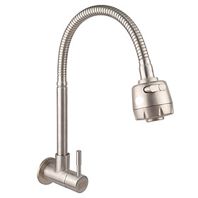 Mua Vòi rửa chén lạnh âm tường Inox SUS 304  cần lò xo Eurolife EL-RC10 (Trắng vàng)