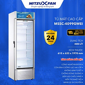 Mua Tủ Mát Cao Cấp MITSUXFAN MSSC-4099GWEI 400 Lít  Digital Inverter  Công Nghệ LOW-E  Kính Cường Lực Kép - Hàng Chính Hãng