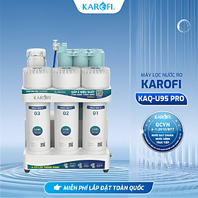Máy lọc nước để gầm Karofi KAQ-U95 Pro - 10 lõi, Aiotec, RO Mỹ 100GPD, Lắp miễn phí - Hàng Chính Hãng