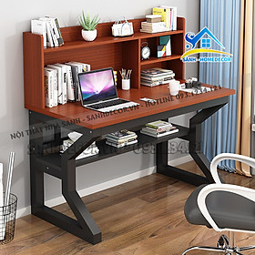 Mua Bàn học cho bé kèm kệ sách gỗ MFC An Cường BLV80  bàn làm việc  văn phòng chân sắt hộp 25x50 sơn tĩnh điện chống gỉ SÀNH - HOME DECOR