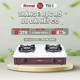 Bếp gas dương Rinnai RV-MC26RS mặt bếp inox và kiềng bếp men - Hàng chính hãng