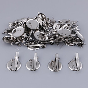 60x Extra Large Dual Brooch Pin Back Base Hair Clip 25/30mm DIY Finding