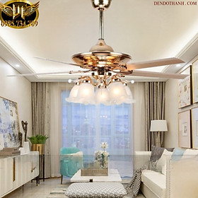 Mua Quạt trần đèn chùm hiện đại phòng khách  làm mát trang trí hiện đại điều khiển từ xa QTD