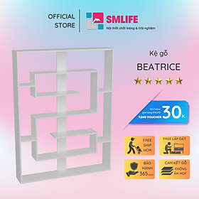 Hình ảnh Kệ sách, kệ trang trí gỗ hiện đại SMLIFE Beatrice  | Gỗ MDF dày 17mm chống ẩm | D120xR23xC160cm