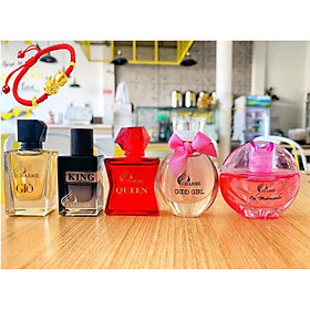 Set 5 mùi nước hoa Charme Mini 10ml (Charme Giò, Charme Queen, Charme Ori, Good Girl, Charme King), Tặng Kèm Vòng Tay May Mắn