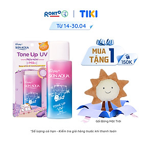 Kem chống nắng nâng tông Skin Aqua Tone up Lavender cho da tối màu & da vàng, dạng sữa Sunplay Skin Aqua Tone Up UV Milk Lavender SPF 50+ PA++++ 50g