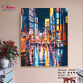 Mua Tranh trang trí tự tô màu theo số Đường phố Nhật lên đèn DP4287