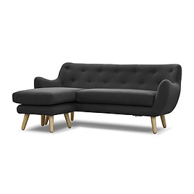 Ghế sofa góc trung bình Juno S701221 230 x 93/158 x 83 cm (Xám đen)