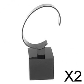 2xAcrylic Watch Display Stand Showcase Bracelet Display Holder 4cm Black