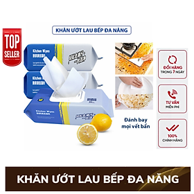 Mua  80 tờ  Khăn ướt lau bếp đa năng  Giấy ướt vệ sinh nhà bếp  Bát đĩa siêu dai an toàn cho da tay  khăn cỡ lớn GD771-BepXanh