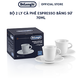 Mua  Hàng chính hãng  Bộ 2 ly cà phê Espresso bằng sứ DeLonghi (70ml)