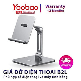 Giá đỡ điện thoại để bàn YOOBAO B2L Hợp kim nhôm Điều chỉnh độ cao - Hàng nhập khẩu