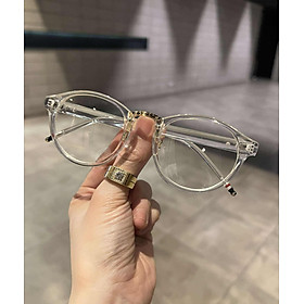 Kính Mắt tròn trong suốt gọng nhựa bản chắc chắn 