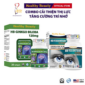 Combo HB Ginkgo Biloba 120Mg & HB Visionfort Support Healthy Beauty Giúp