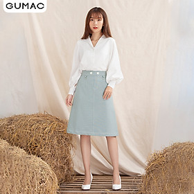 Chân váy GUMAC VA1024 thiết kế dằn chỉ phối khoen VA1024