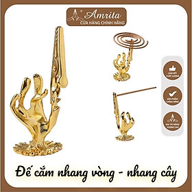 Đế cắm nhang vòng, đặt hương cây hình tay phật thắp hương để lư trầm phụ kiện thác khói